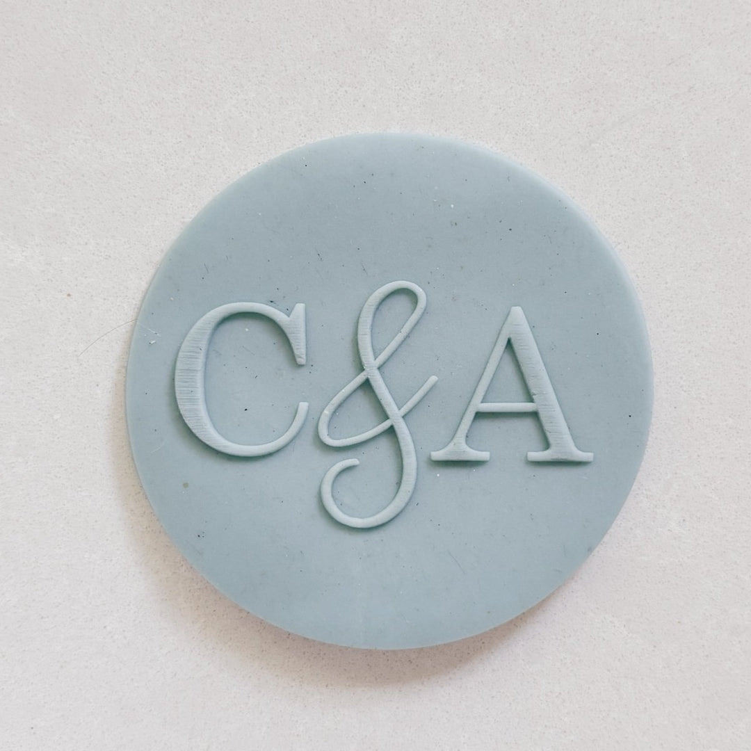 Wedding or Engagement Cookie Debosser - custom initials