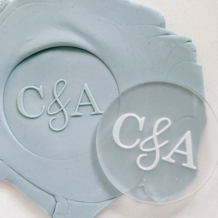 Wedding or Engagement Cookie Debosser - custom initials