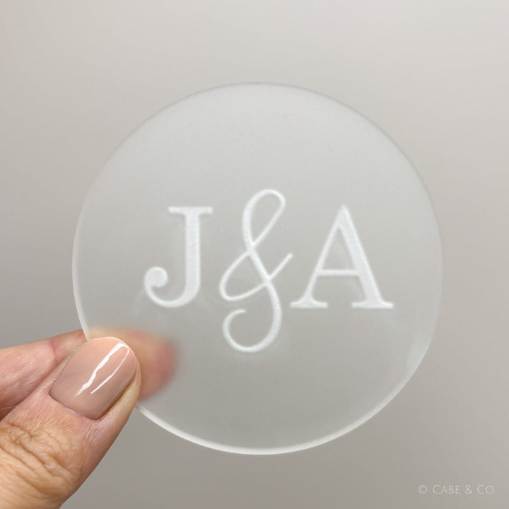 Wedding or Engagement Cookie Debosser - custom initials