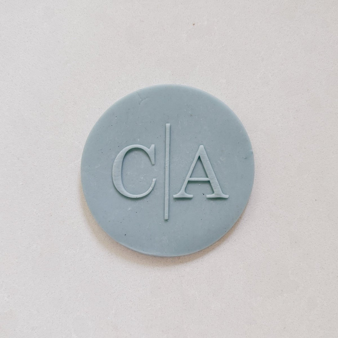Wedding or Engagement Cookie Debosser - custom initials