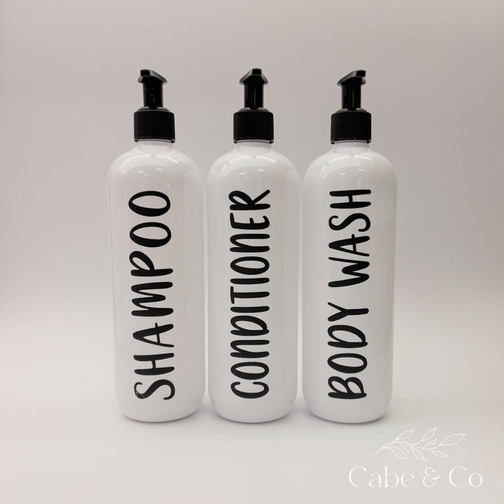 White Bathroom Pump Bottles