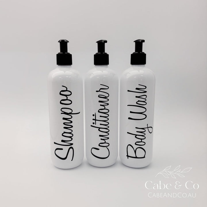 White Bathroom Pump Bottles