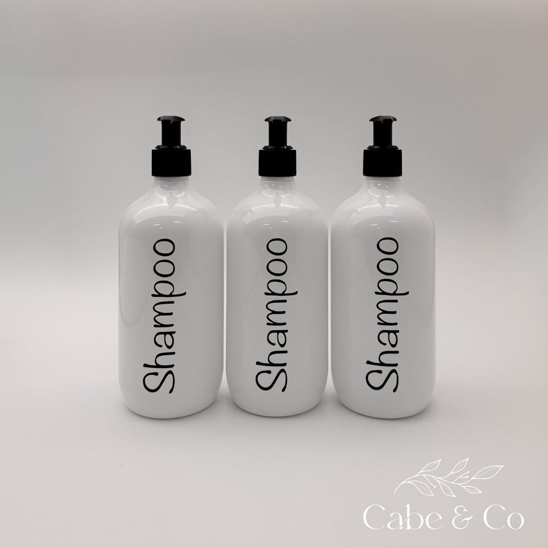 White Bathroom Pump Bottles