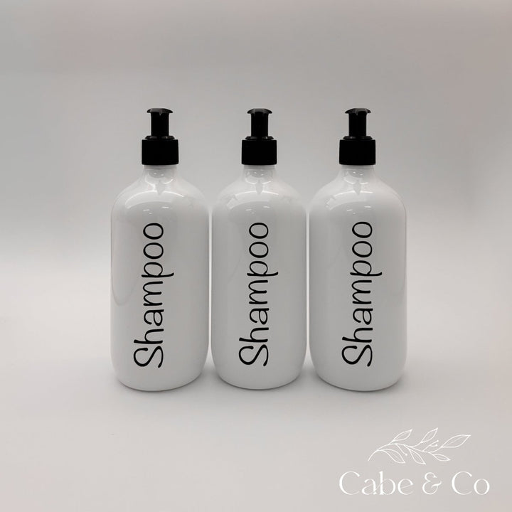 White Bathroom Pump Bottles