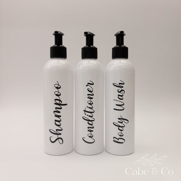 White Bathroom Pump Bottles