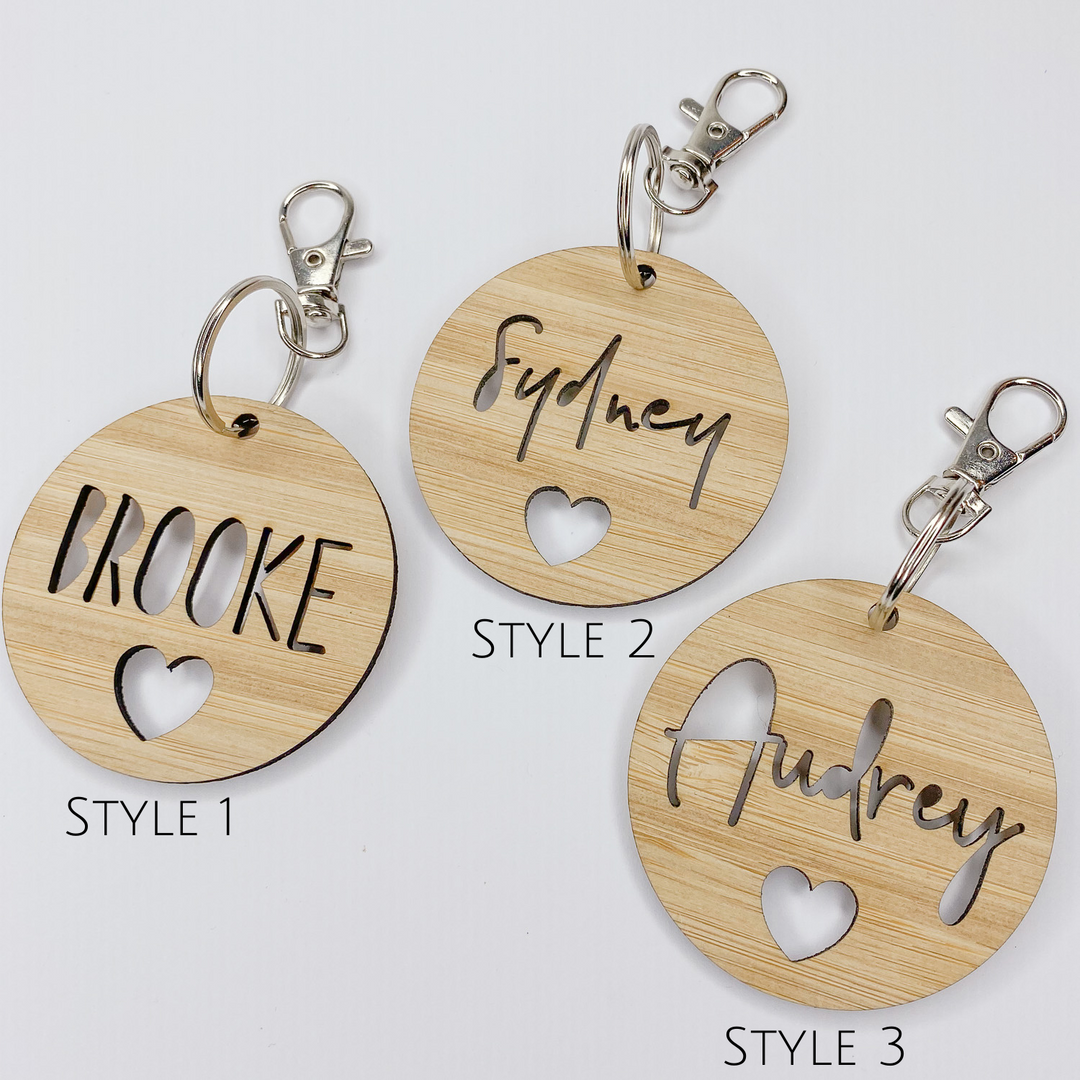 Personalised Bamboo Key Chain with Customisable name