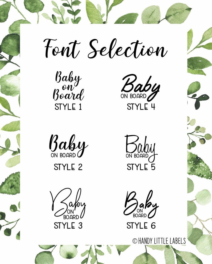 Baby on Board Car Decal - HandyLittleLabels - Baby on Board - Baby Shower - Baby Shower Gift