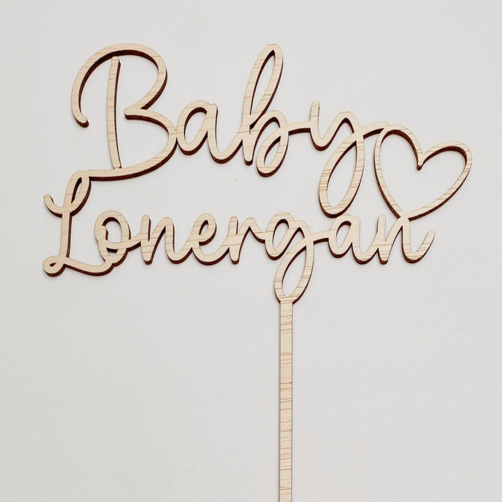 Baby Shower Heart Cake Topper