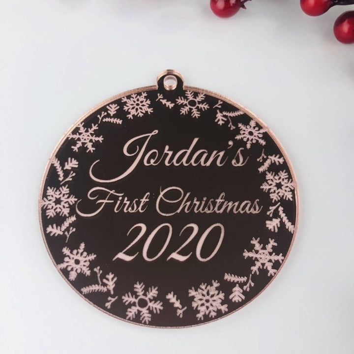 Personalised Baby first christmas ornament for keepsake - new baby gift