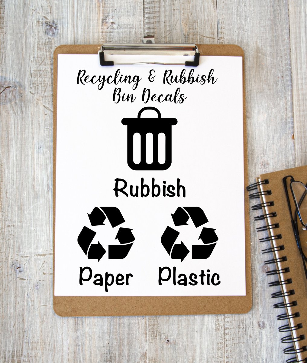 Bin Labels - Rubbish, Recycling, Garbage Decals - HandyLittleLabels - Bin Stickers - Custom Decals - Customisable Sticker