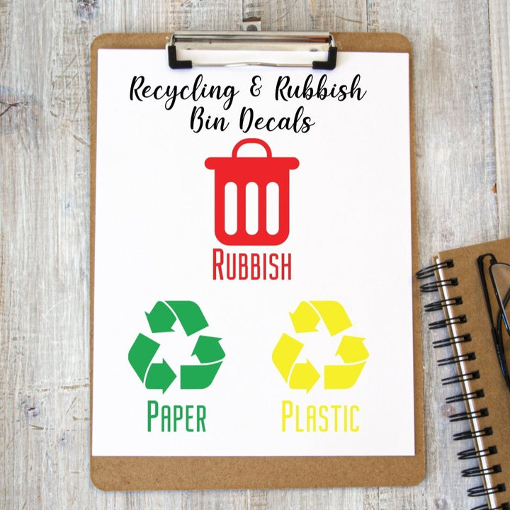 Bin Labels - Rubbish, Recycling, Garbage Decals - HandyLittleLabels - Bin Stickers - Custom Decals - Customisable Sticker