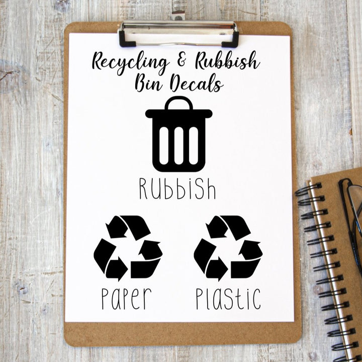 Bin Labels - Rubbish, Recycling, Garbage Decals - HandyLittleLabels - Bin Stickers - Custom Decals - Customisable Sticker