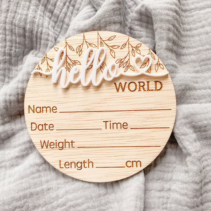 Hospital baby arrival picture prop for newborn baby photos