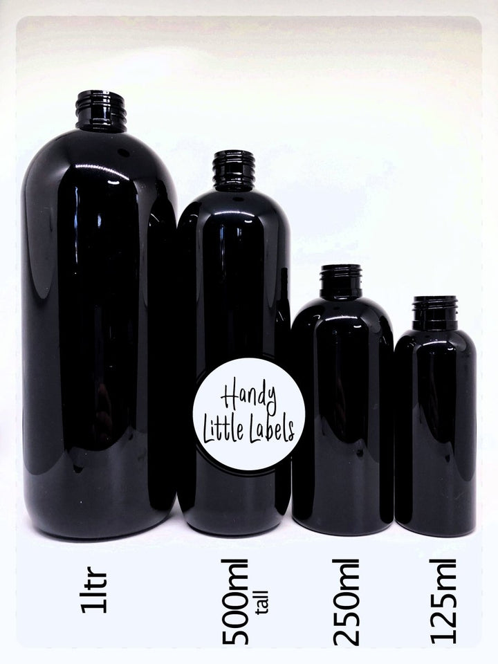 Black lotion pump bottles - empty shower gel bottles in Sydney Australia