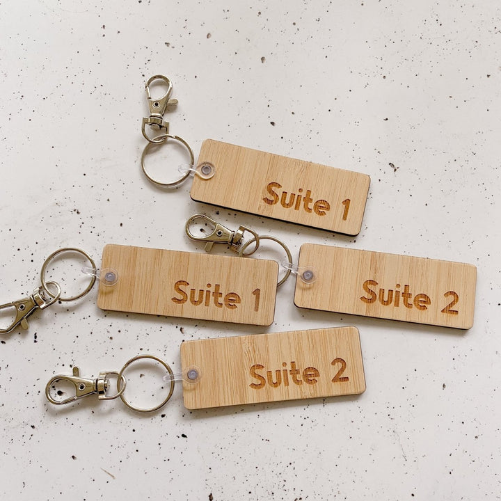 Custom Bamboo Key Ring Tag