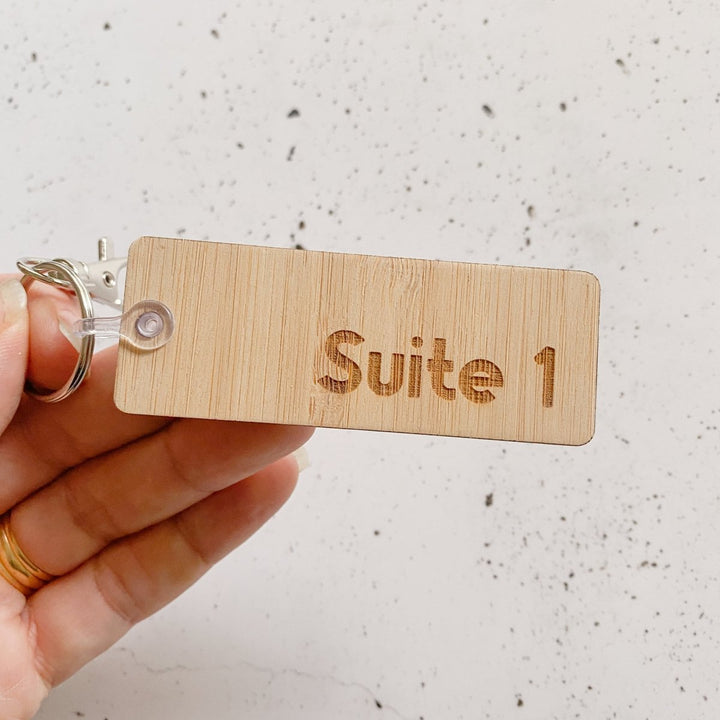 Custom Bamboo Key Ring Tag