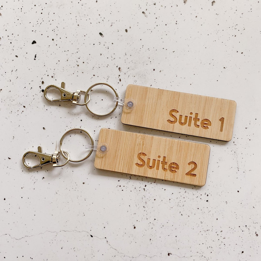 Custom Bamboo Key Ring Tag