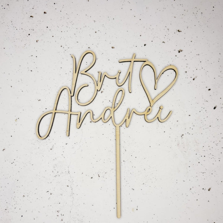 Custom Wedding Cake Topper with Heart