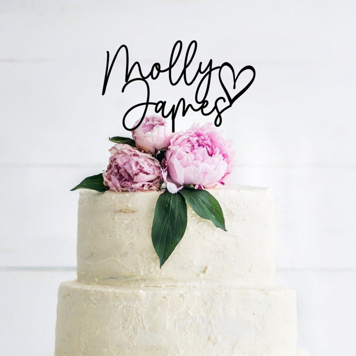 Custom Wedding Cake Topper with Heart