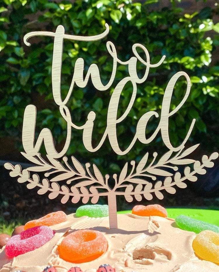 Two Wild Cake Topper for 2nd Birthday Party - HandyLittleLabels - 2nd Birthday Party