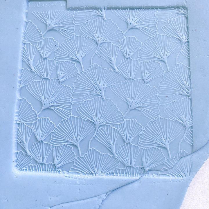 Delicate Ginko Biloba Leaf Acrylic Cookie Raised Texture Stamp