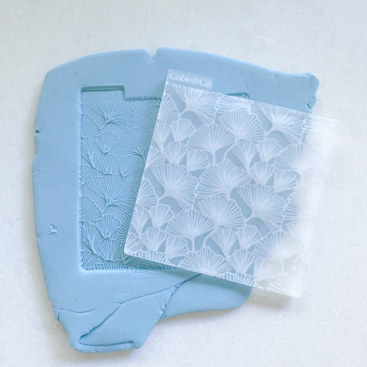 Delicate Ginko Biloba Leaf Acrylic Cookie Raised Texture Stamp