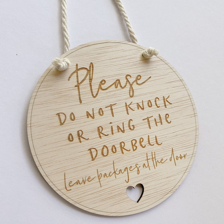 Do Not Knock or Ring Doorbell Door Sign