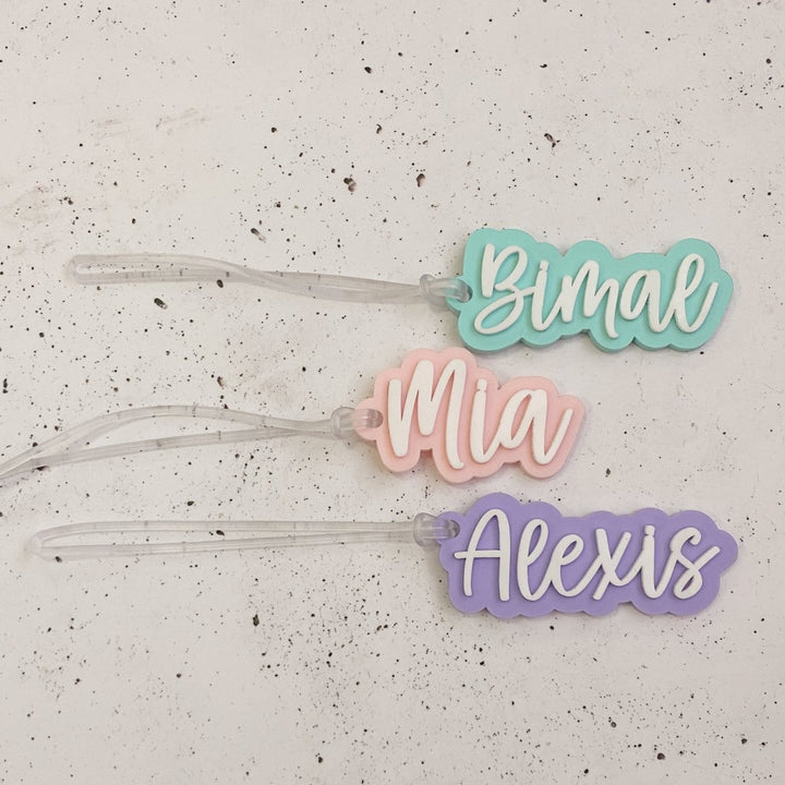 Double Layered Acrylic Personalised Bag Tags