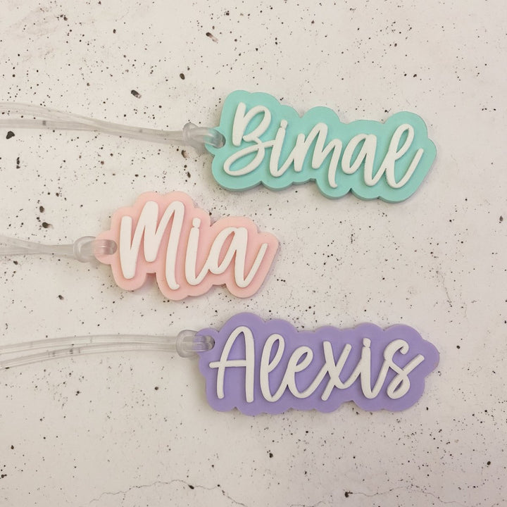 Double Layered Acrylic Personalised Bag Tags