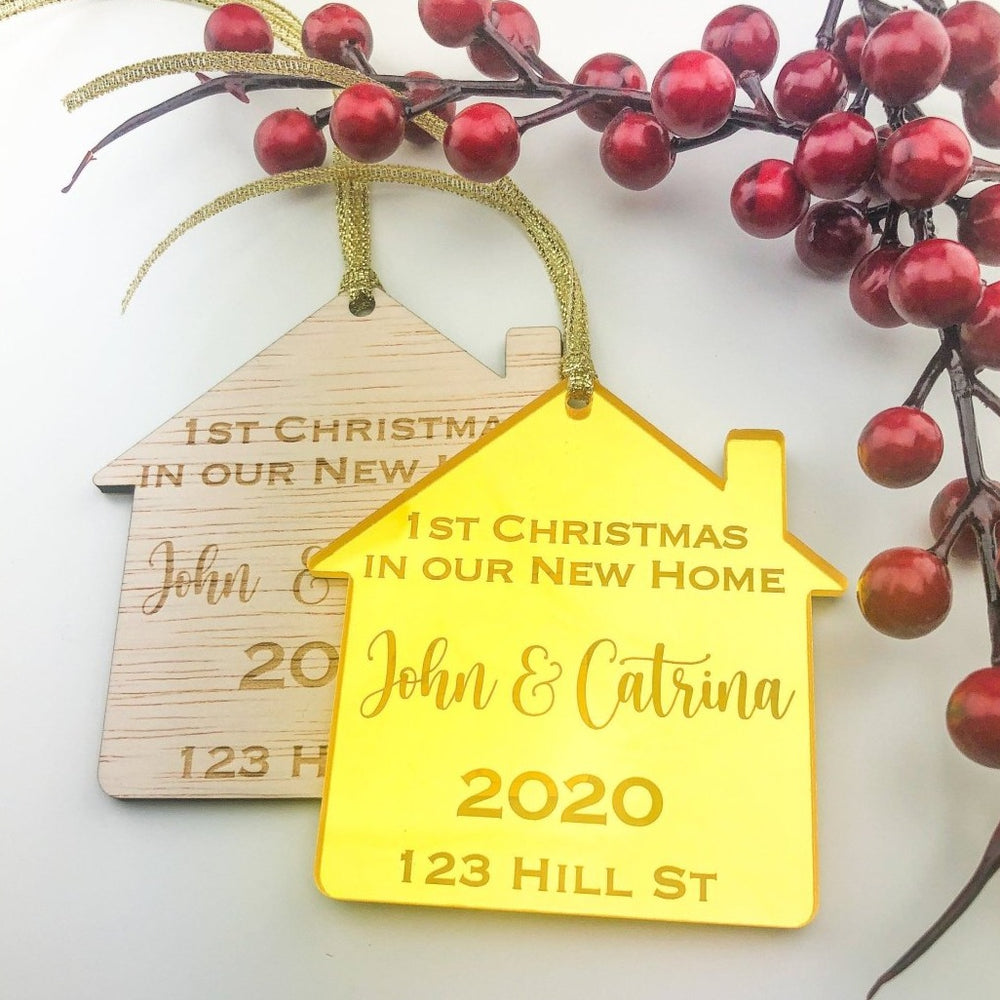 First Christmas Bauble for New Home - House Design - HandyLittleLabels - 1st Christmas - Christmas Bauble - Christmas Decor