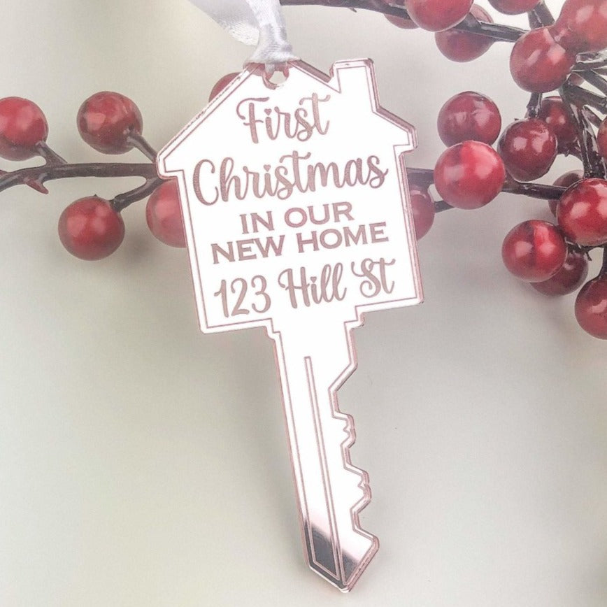 First Christmas Bauble for New Home - Key Design - HandyLittleLabels - 1st Christmas - Christmas Bauble - Christmas Decor