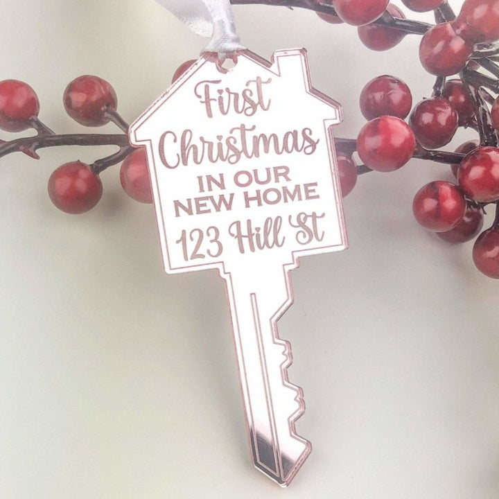 First Christmas Bauble for New Home - Key Design - HandyLittleLabels - 1st Christmas - Christmas Bauble - Christmas Decor