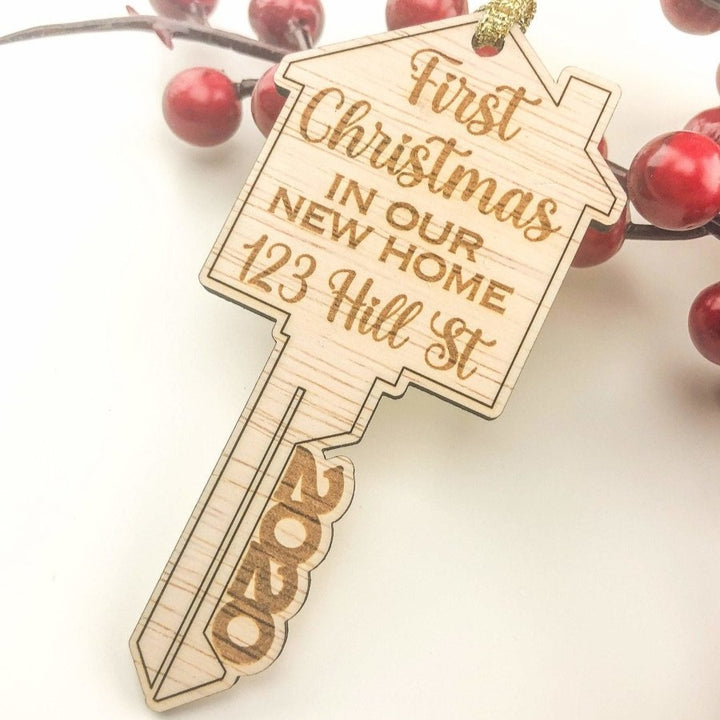 First Christmas Bauble for New Home - Key Design - HandyLittleLabels - 1st Christmas - Christmas Bauble - Christmas Decor