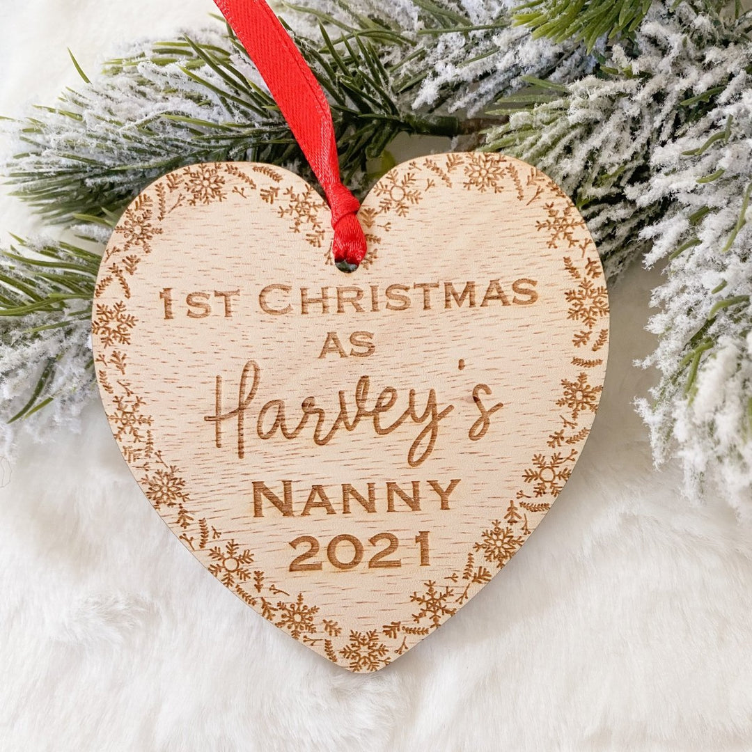 Christmas keepsake for Nanny - Xmas tree ornament for Nanny's first Christmas of new baby