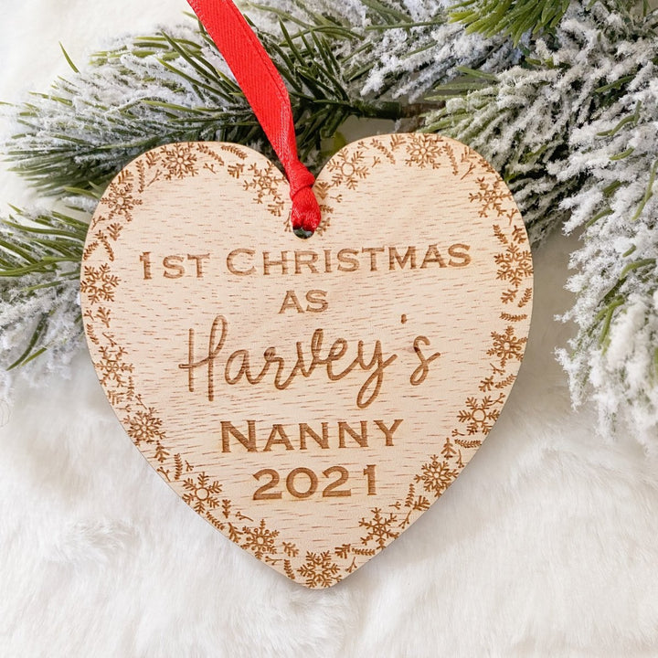 Christmas keepsake for Nanny - Xmas tree ornament for Nanny's first Christmas of new baby