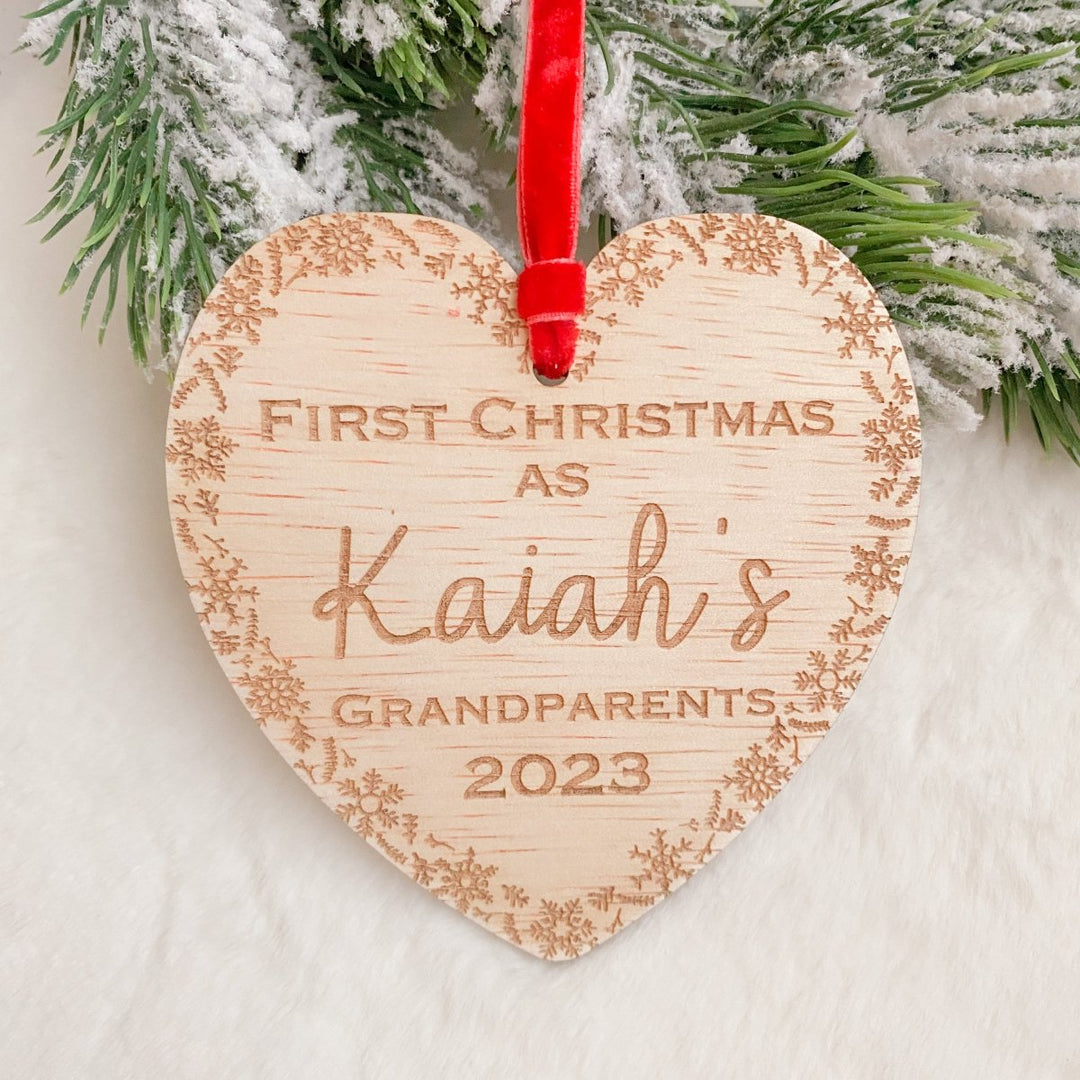 Grandparents First Christmas Bauble - Heart Design