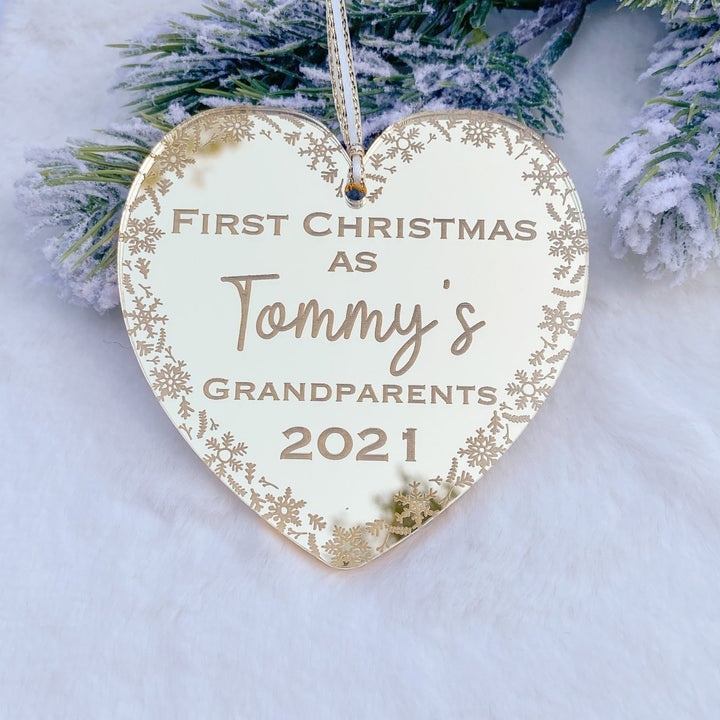 Grandparents First Christmas Bauble - Heart Design