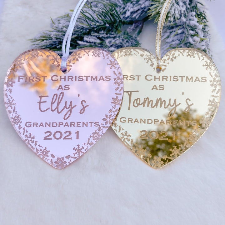 Grandparents First Christmas Bauble - Heart Design