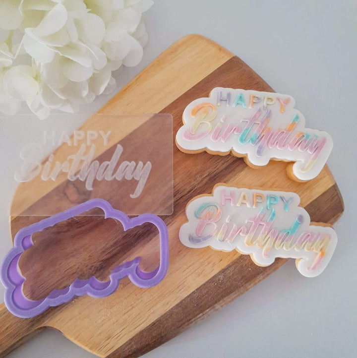 Happy Birthday Cookie Cutter & Raised Stamp