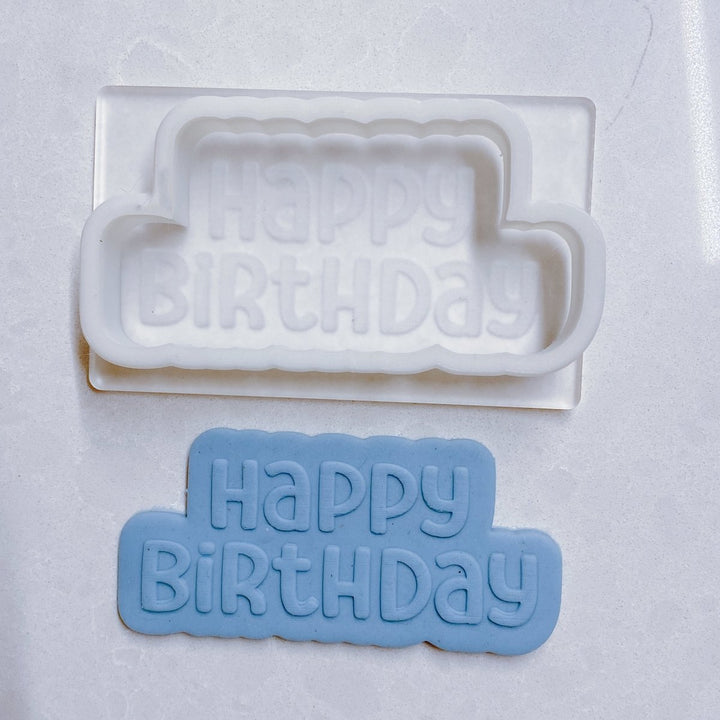 Happy Birthday Fun Cookie Cutter & Raised Stamp