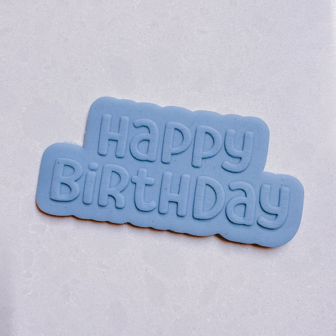 Happy Birthday Fun Cookie Cutter & Raised Stamp