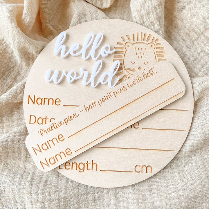 Lion Themed New Baby Announcement Disc