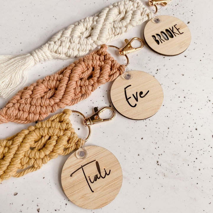 Macrame Personalised Name Keyring