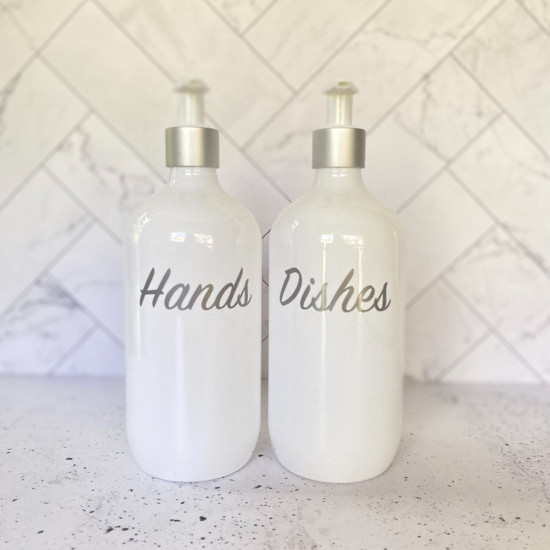 Metallic Kitchen Soap Dispenser Bottles in Silver or Gold