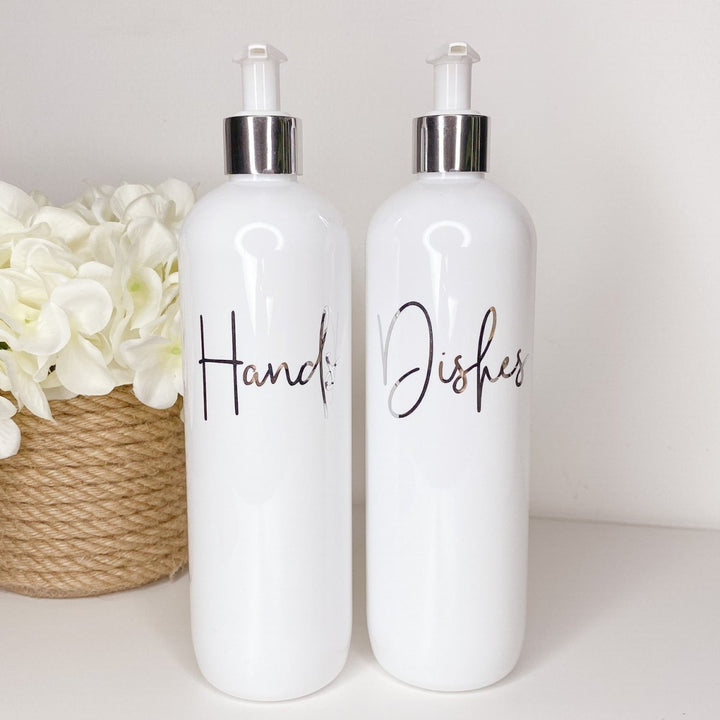 Metallic Kitchen Soap Dispenser Bottles in Silver or Gold