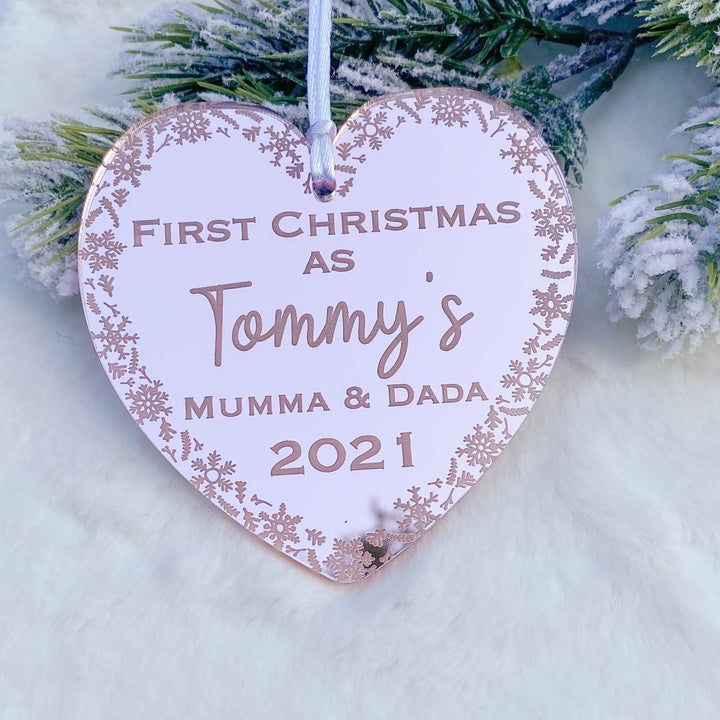 Parents First Christmas Bauble - Heart Design