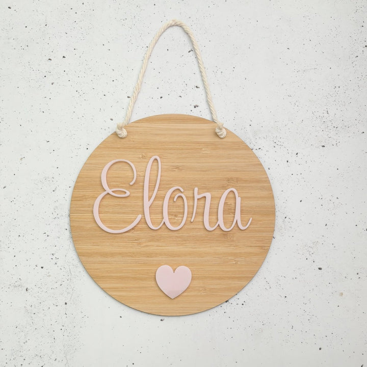 Personalised Bamboo Name Plaque  for Nursery Decor