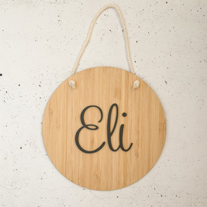 Personalised Bamboo Name Plaque  for Nursery Decor