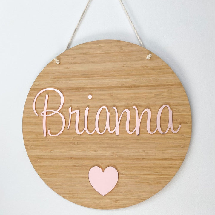 Personalised Bamboo Name Plaque  for Nursery Decor