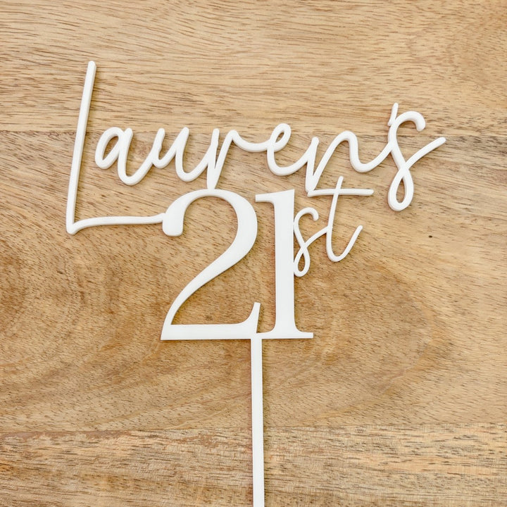 Personalised Birthday Cake Topper - Name & Age Design